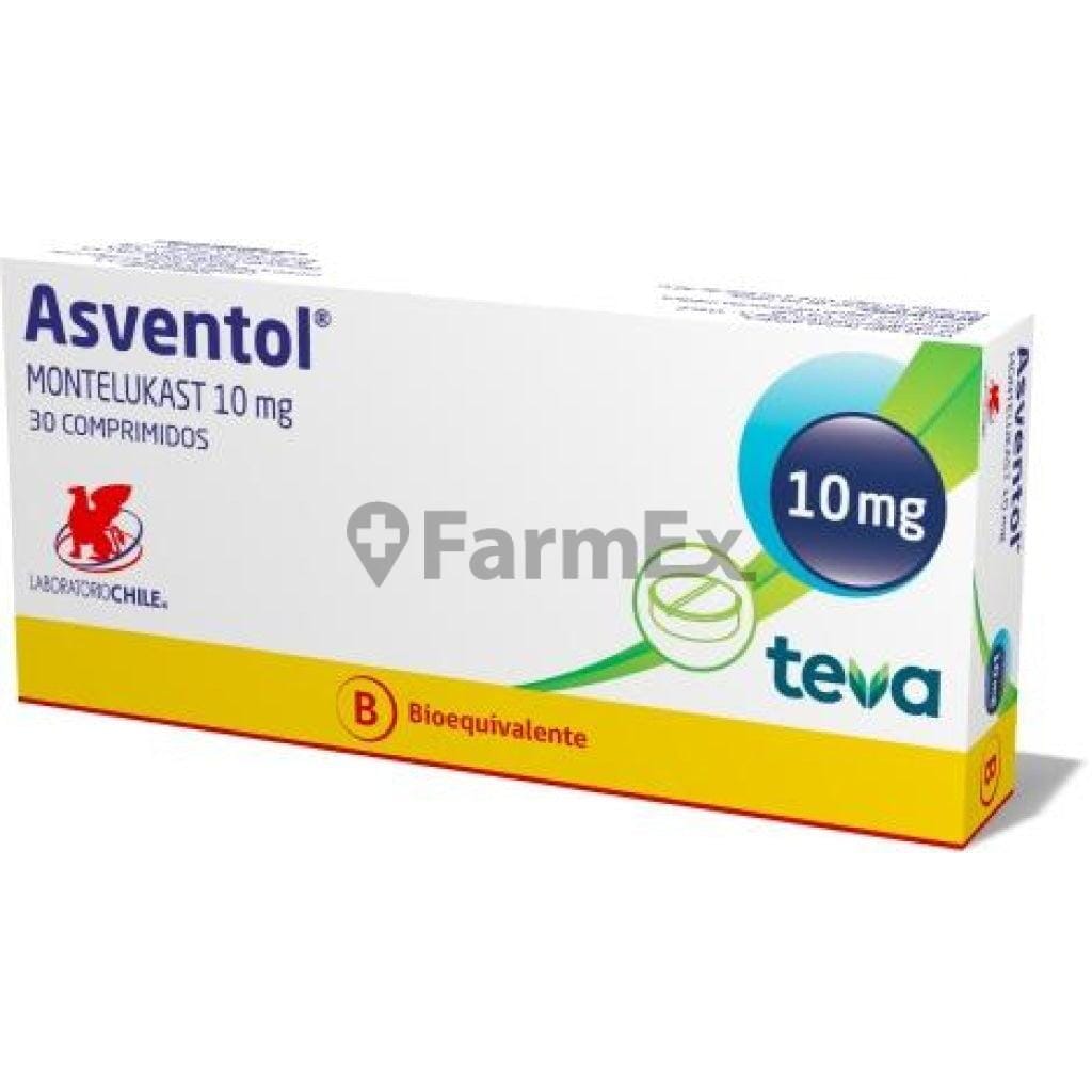 Asventol 10 mg x 30 comprimidos Farmex-Chile Salud-Persistente
